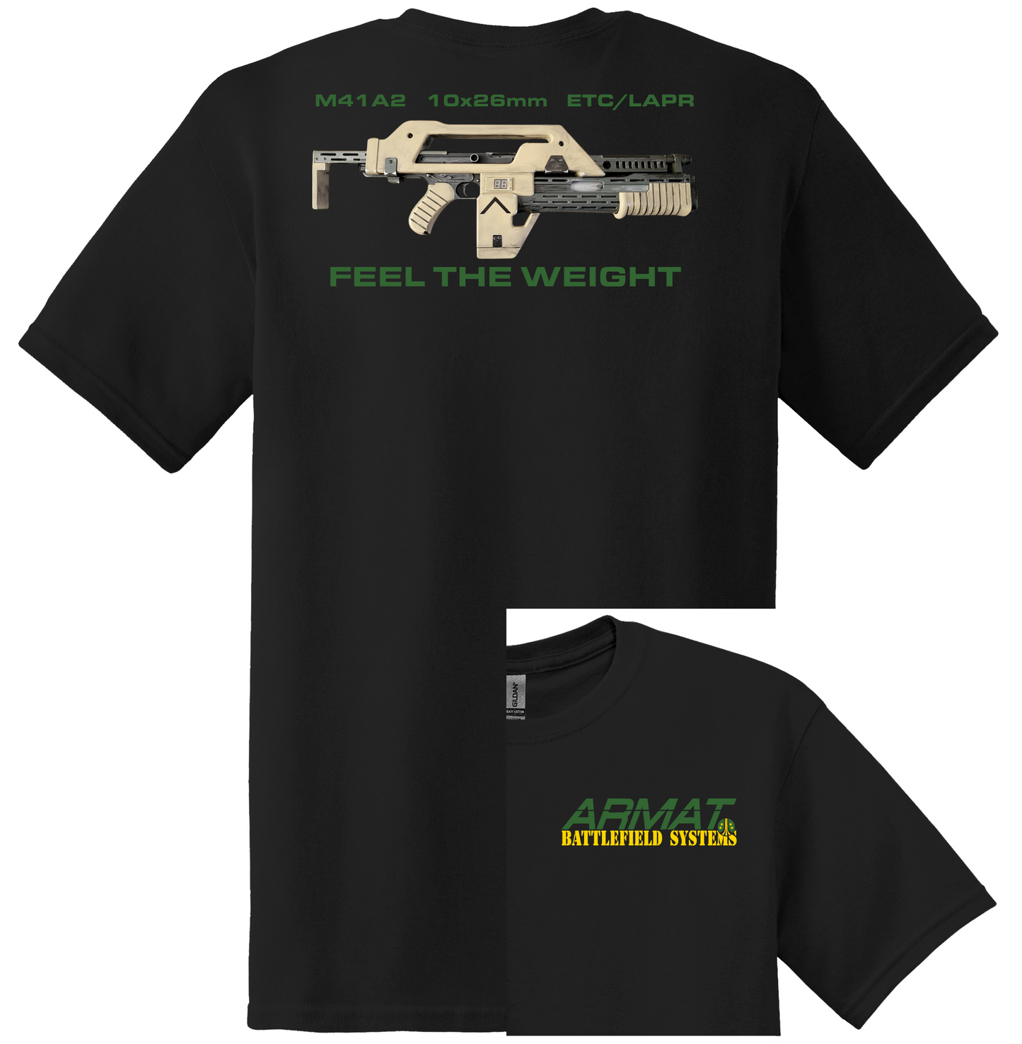 "M41A2 10x26mm ETC/LAPR FEEL THE WEIGHT " ALIENS T-SHIRT