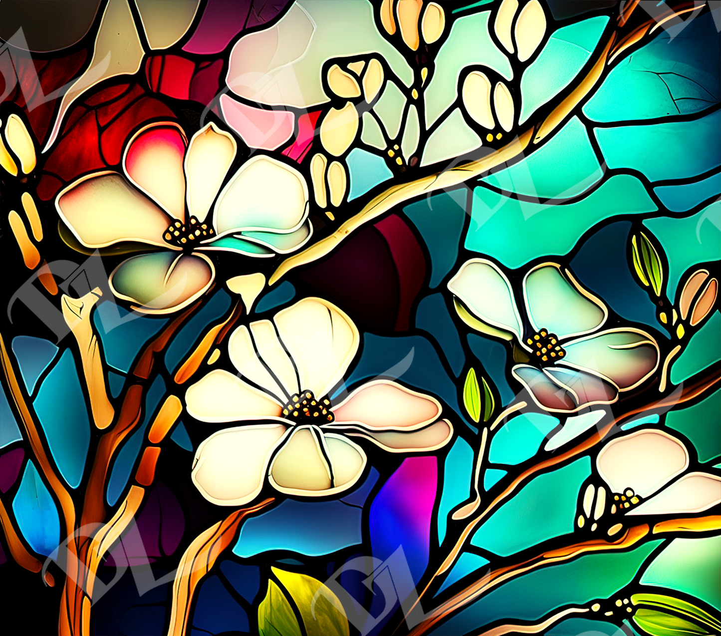 Glass Dogwood Tumbler 20oz