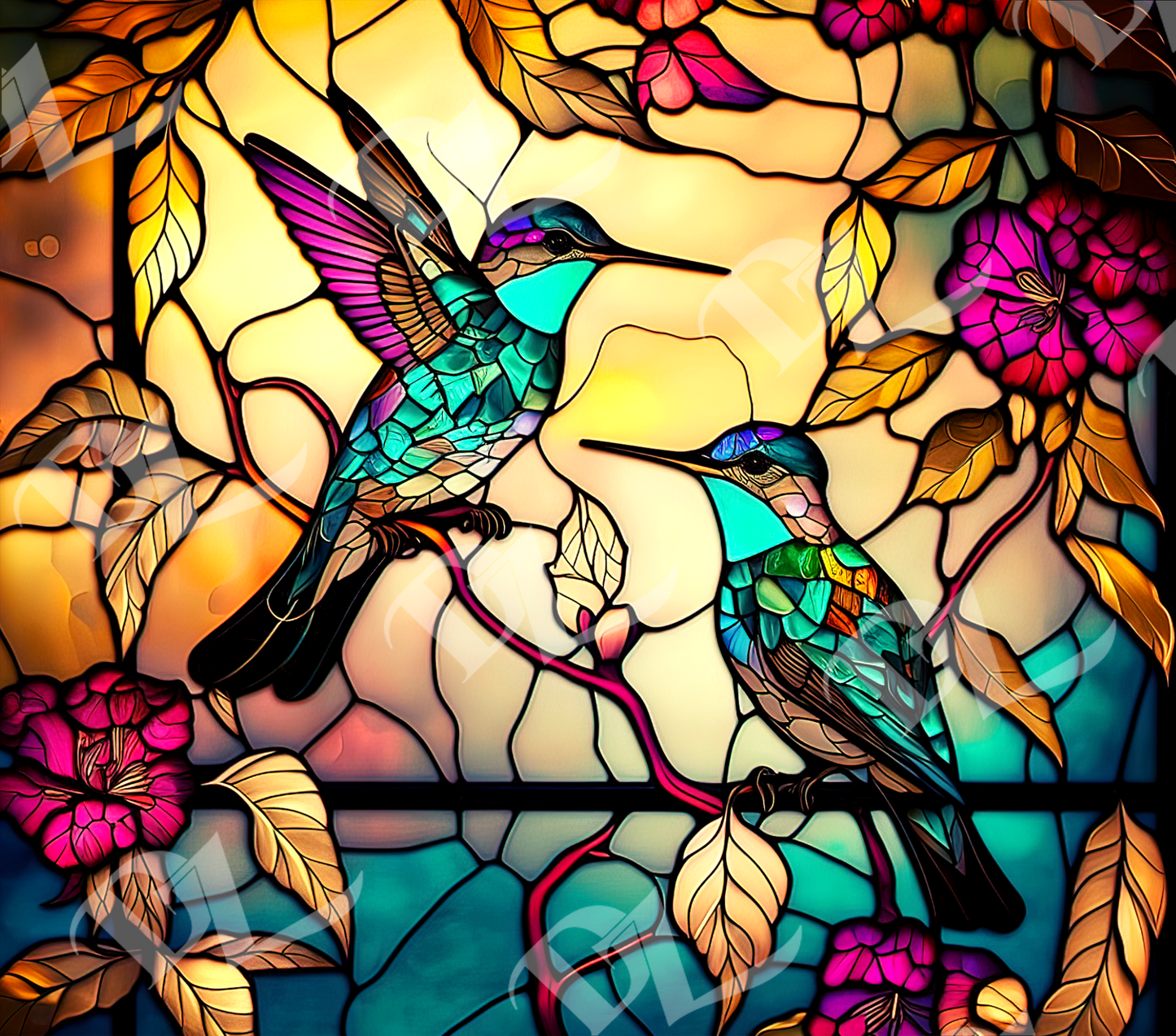 Glass Hummingbird Tumbler 20oz