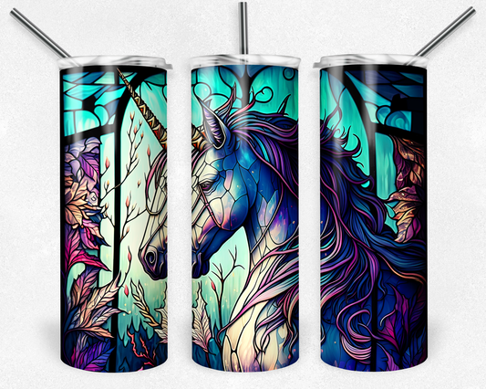 Glass Unicorn Tumbler 20oz